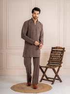 Brown Japanese Armani Beads Mens Kurta | Tulip Designer