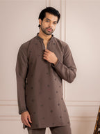 Brown Japanese Armani Beads Mens Kurta | Tulip Designer