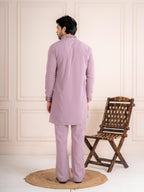 Timeless Lavender Japanese Lachka Traditional Kurta Dupatta Set