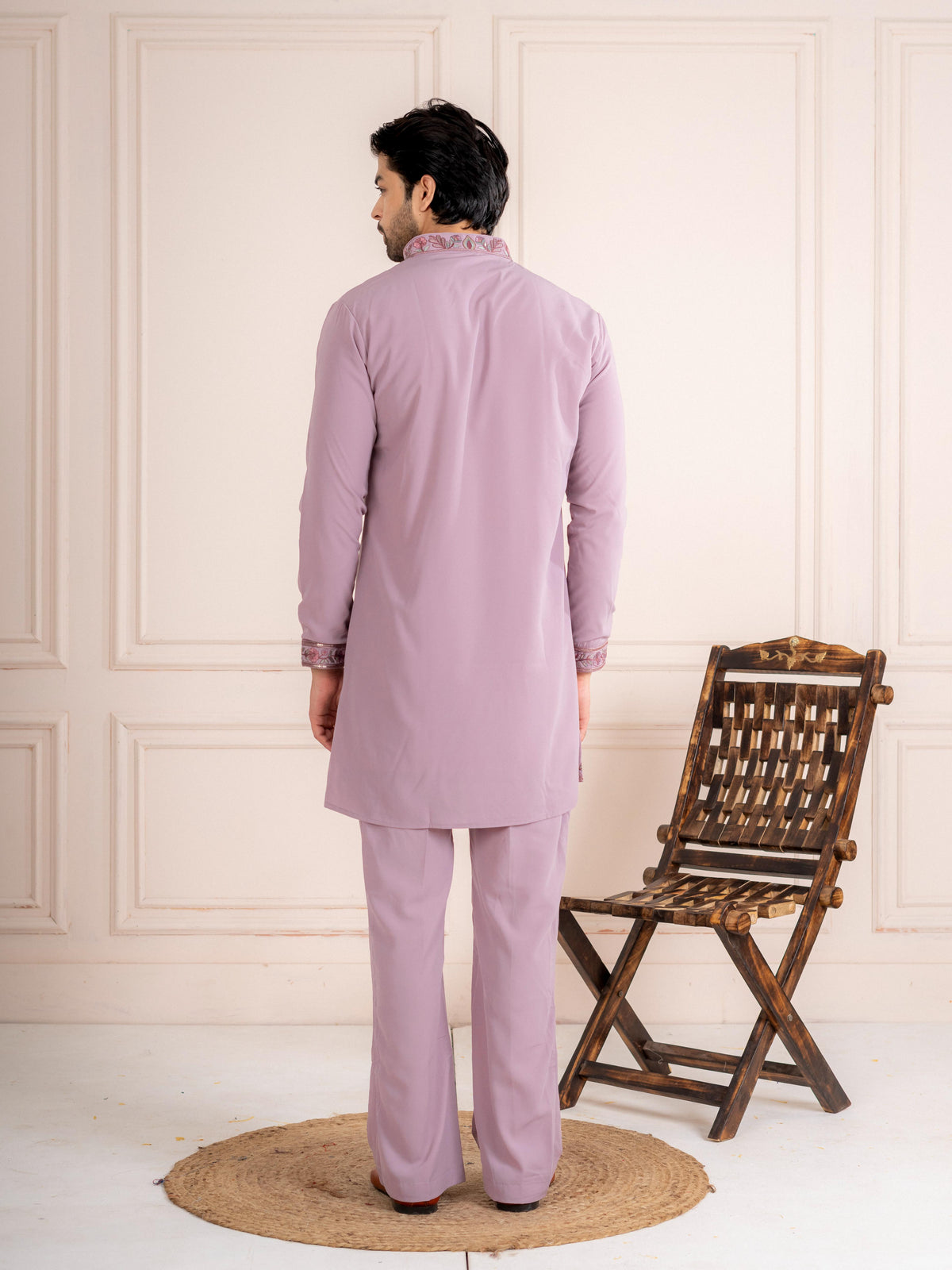 Timeless Lavender Japanese Lachka Traditional Kurta Dupatta Set