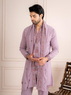 Timeless Lavender Japanese Lachka Traditional Kurta Dupatta Set