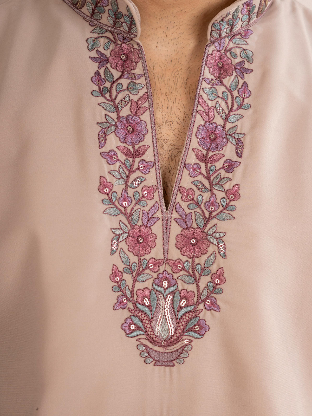 Royal Beige Japanese Lachka Festive Kurta Dupatta Set For Men
