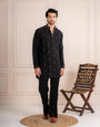 Black Japanese Armani Beads Kurta For Men | Tulip Designer
