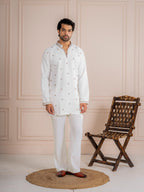 Luxury White Japanese Armani Beads Mens Kurta | Tulip Designer