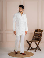 Luxury White Japanese Armani Beads Mens Kurta | Tulip Designer