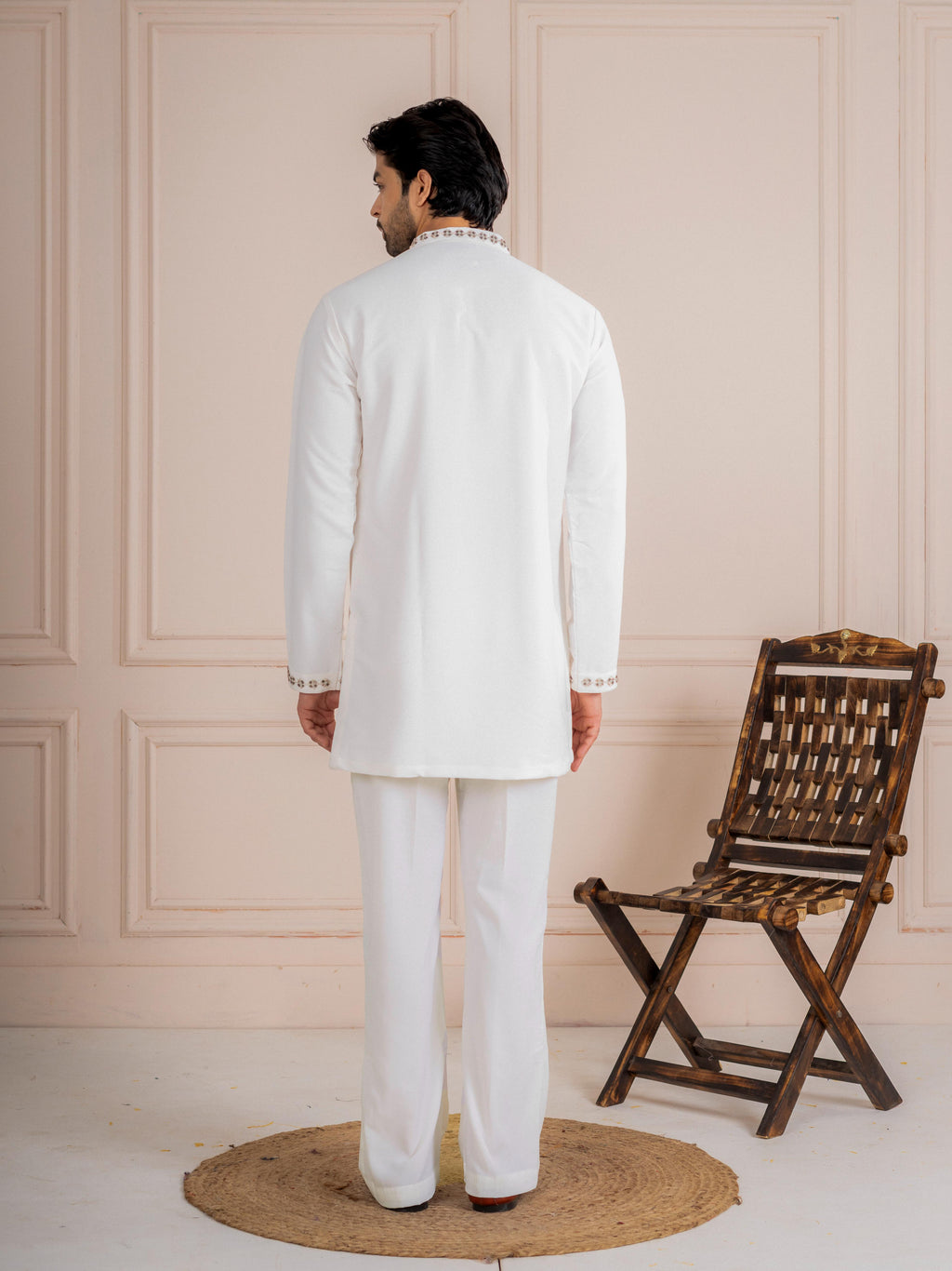 Luxury White Japanese Armani Beads Mens Kurta | Tulip Designer