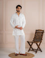 Luxury White Japanese Armani Beads Mens Kurta | Tulip Designer