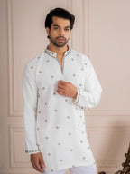 Luxury White Japanese Armani Beads Mens Kurta | Tulip Designer