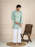 Sea Green Tissue Beads Kurta Set | Tulip Designer