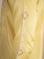 Yellow Tissue Cutdana Kurta For Men | Tulip Designer