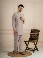 Gray Japanese Lachka Cutdana Kurta Set | Tulip Designer