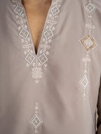 Gray Japanese Lachka Cutdana Kurta Set | Tulip Designer