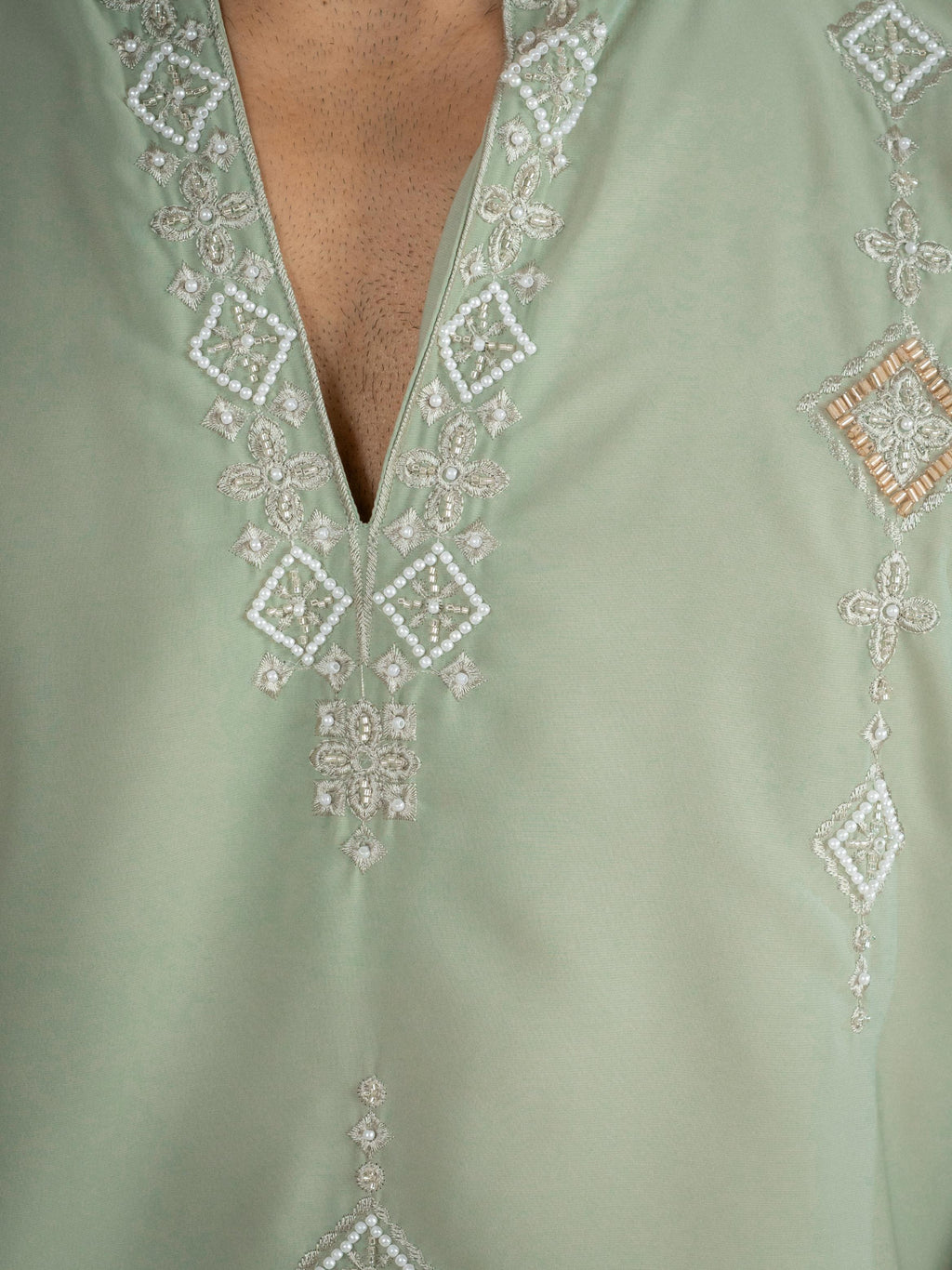 Pista Japanese Lachka Beads Kurta Set | Tulip Designer