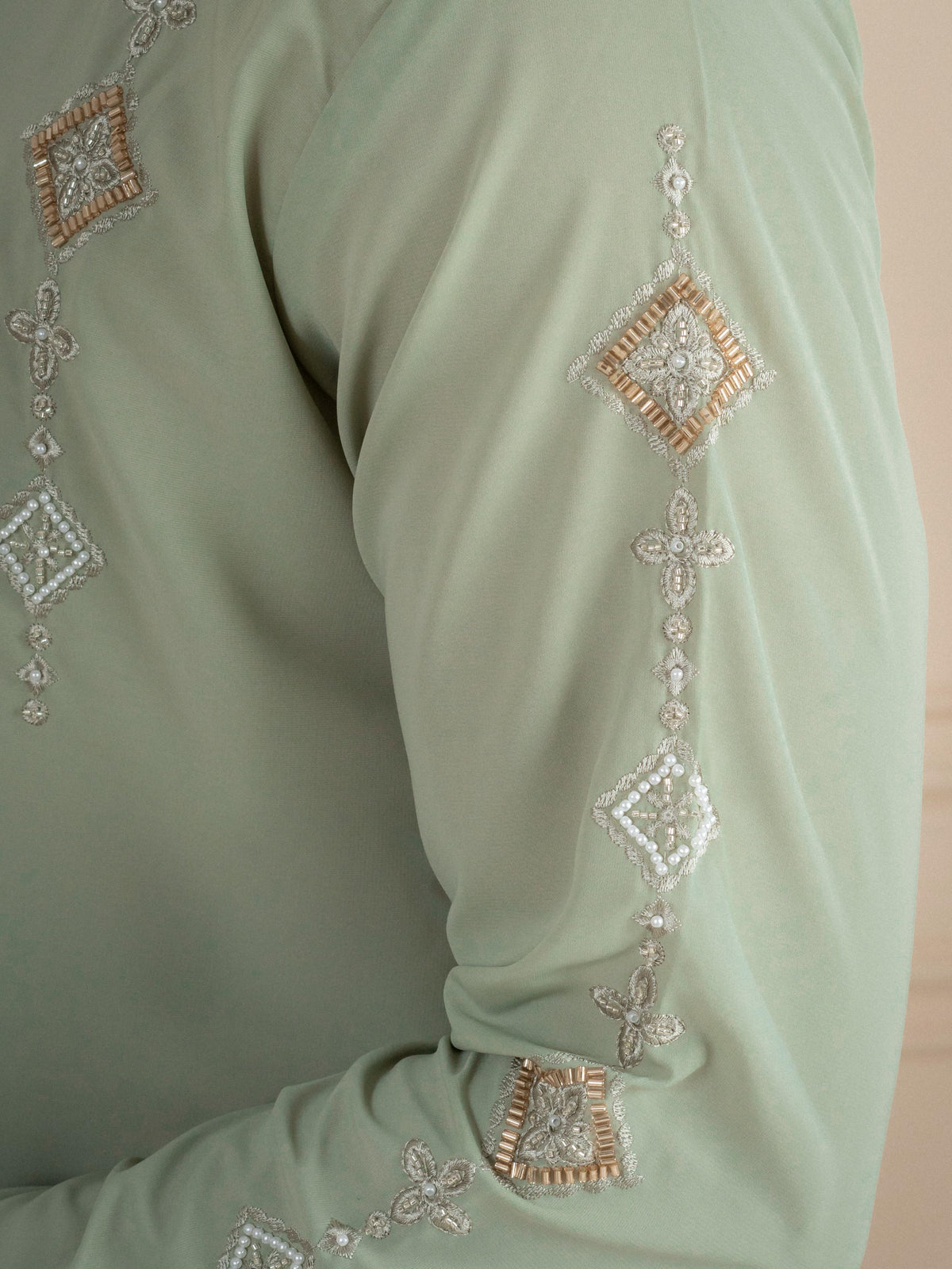 Pista Japanese Lachka Beads Kurta Set | Tulip Designer