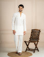 White Japanese Lachka Beads Kurta Set | Tulip Designer