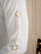 White Japanese Lachka Beads Kurta Set | Tulip Designer