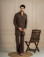 Brown Armani Lachka Beads Kurta Set For Men | Tulip Designer