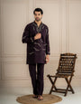 Dark Purple Armani Beads Mens Kurta Set | Tulip Designer