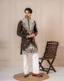 Bold Brown Silk Embroidered Kurta Set | Tulip Designer