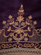 Purple Roman Silk Embroidered Kurta Set | Tulip Designer