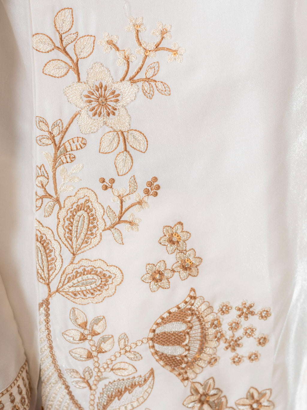 White Fancy Embroidery Kurta Set | Tulip Designer