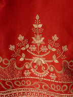 Rust Orange Premium Roman Silk Thread Kurta Set | Tulip Designer