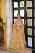 Luxury Pastel Georgette Embroidery Sequins Work Lehenga Set with Batwa
