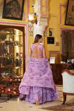 Luxury Pastel Georgette Embroidery Sequins Work Lehenga Set with Batwa
