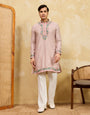 Peach Ethnic Designer Kurta Set with Pant for Festive Wear
