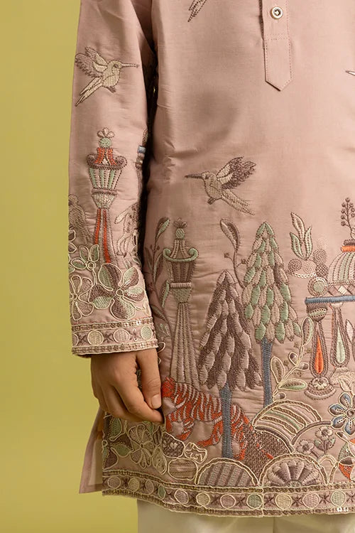 Premium Peach Color Vantara Style Boys Kurta with Pajama