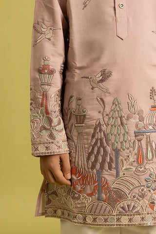 Premium Peach Color Vantara Style Boys Kurta with Pajama