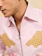 Pink Bomber Jacket with Pant for Men's