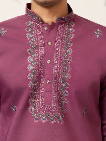Trendy Pink Color Kurta with Dupatta for Mens Wear
