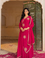 Premium Designer Stylish Pink Georgette Anarkali Set