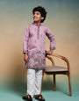 Pink Embroidered Work Kurta Pant Set Perfect For Kids