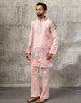 Pink Soft Silk Embroidered Kurta Set For Special Occasion