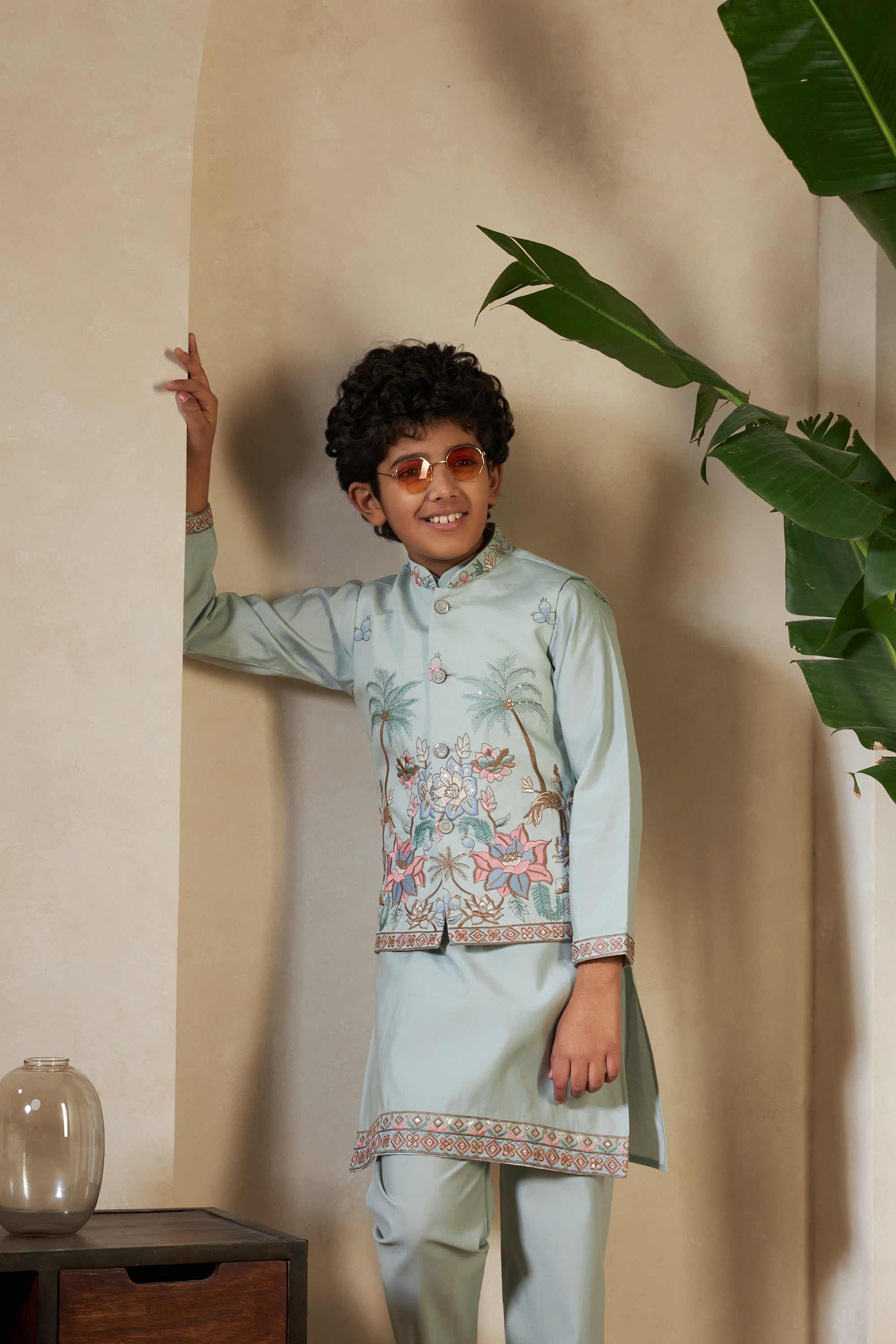 Pista Green Koti Kurta Set For Festive Wear