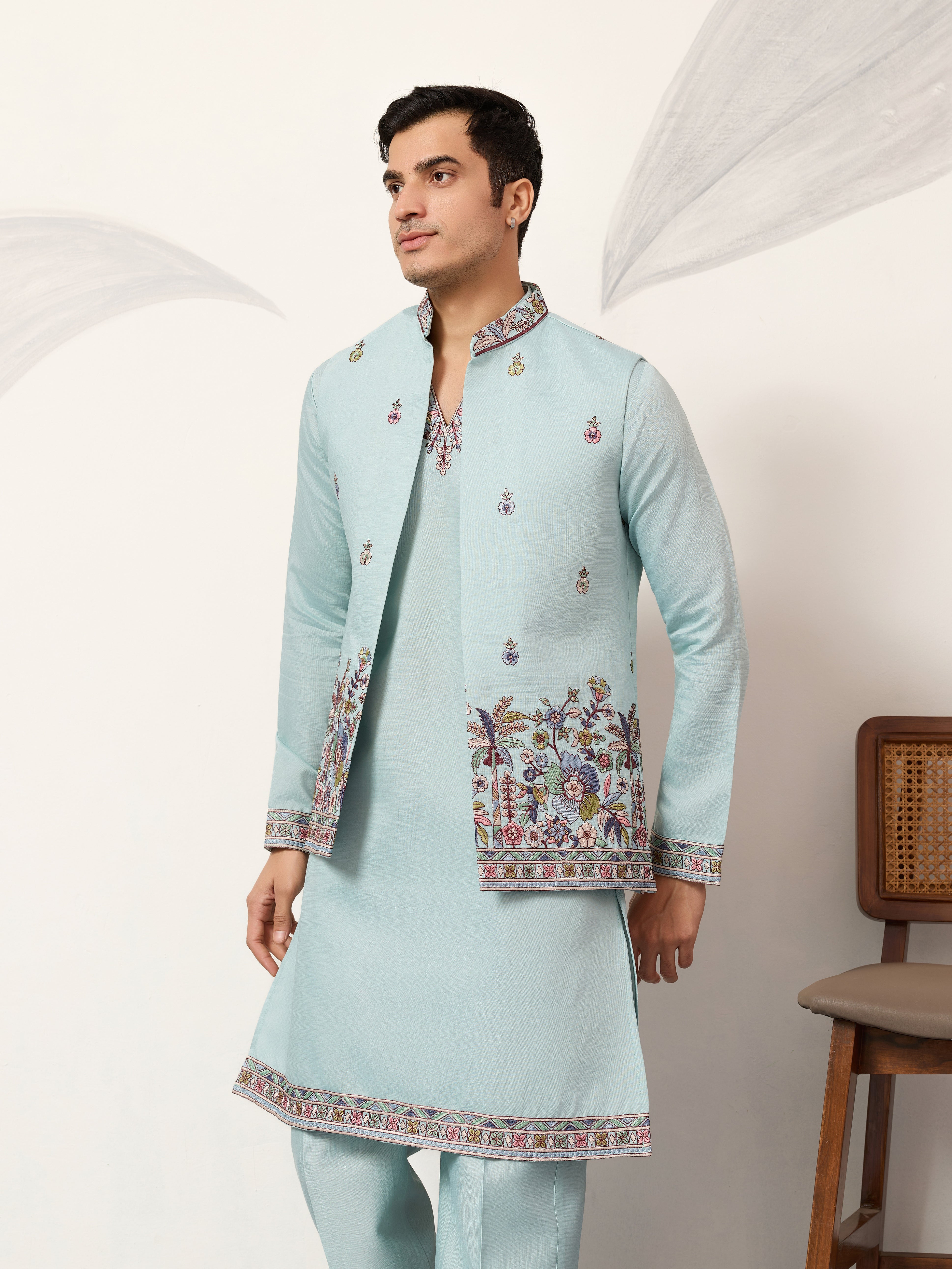 Elegant Groom Pista Koti Kurta Pant for Wedding Special