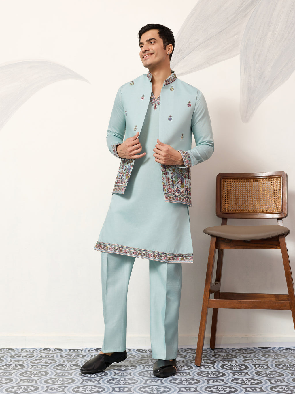 Elegant Groom Pista Koti Kurta Pant for Wedding Special
