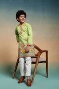 Ethnic Pista Viscose Silk Embroidered Work Kurta Set
