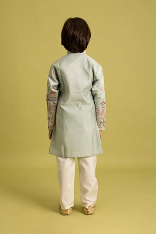 Trendy Pista Color Vantara Designer Kids Kurta Set