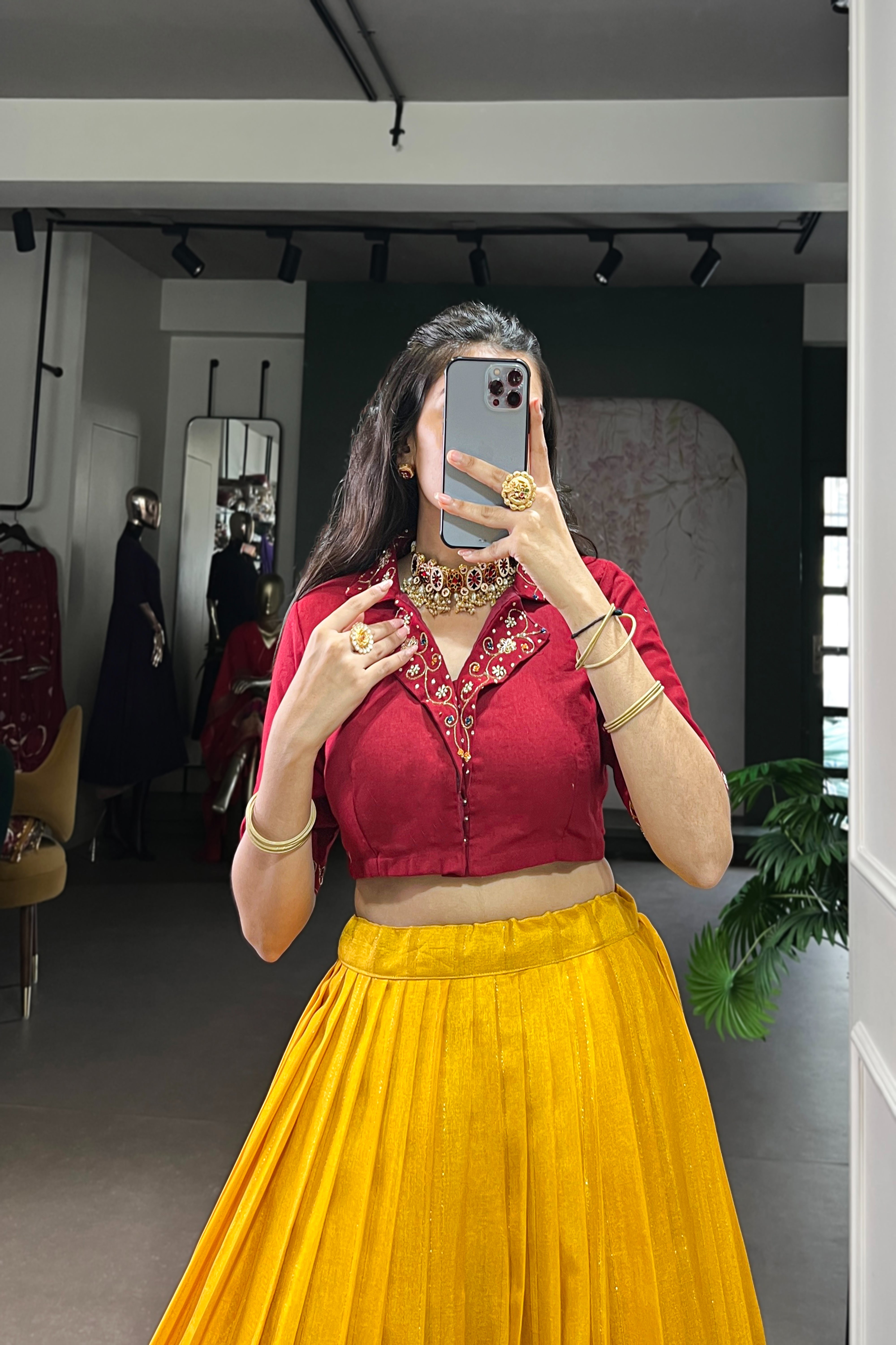 TILTON POLY COTTON PRINTED ZARI WEAVING LEHENGA WITH PURE COTTON HAND WORK BLOUSE