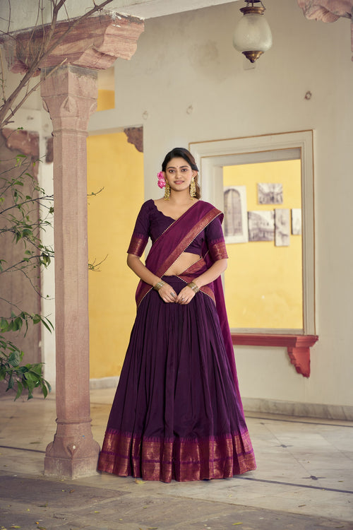 Classic Poly Cotton Traditional Lehenga Choli Set
