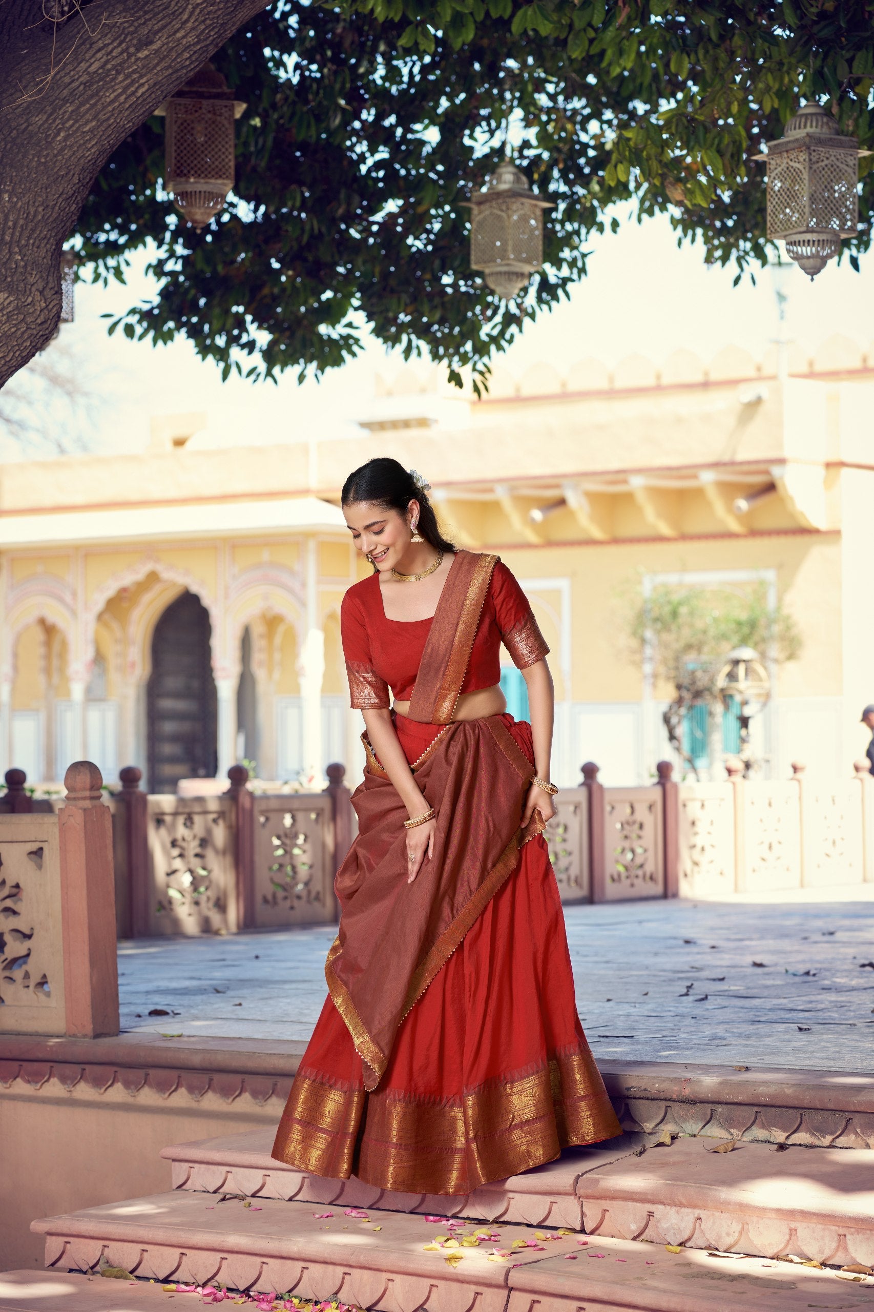 Classic Poly Cotton Traditional Lehenga Choli Set
