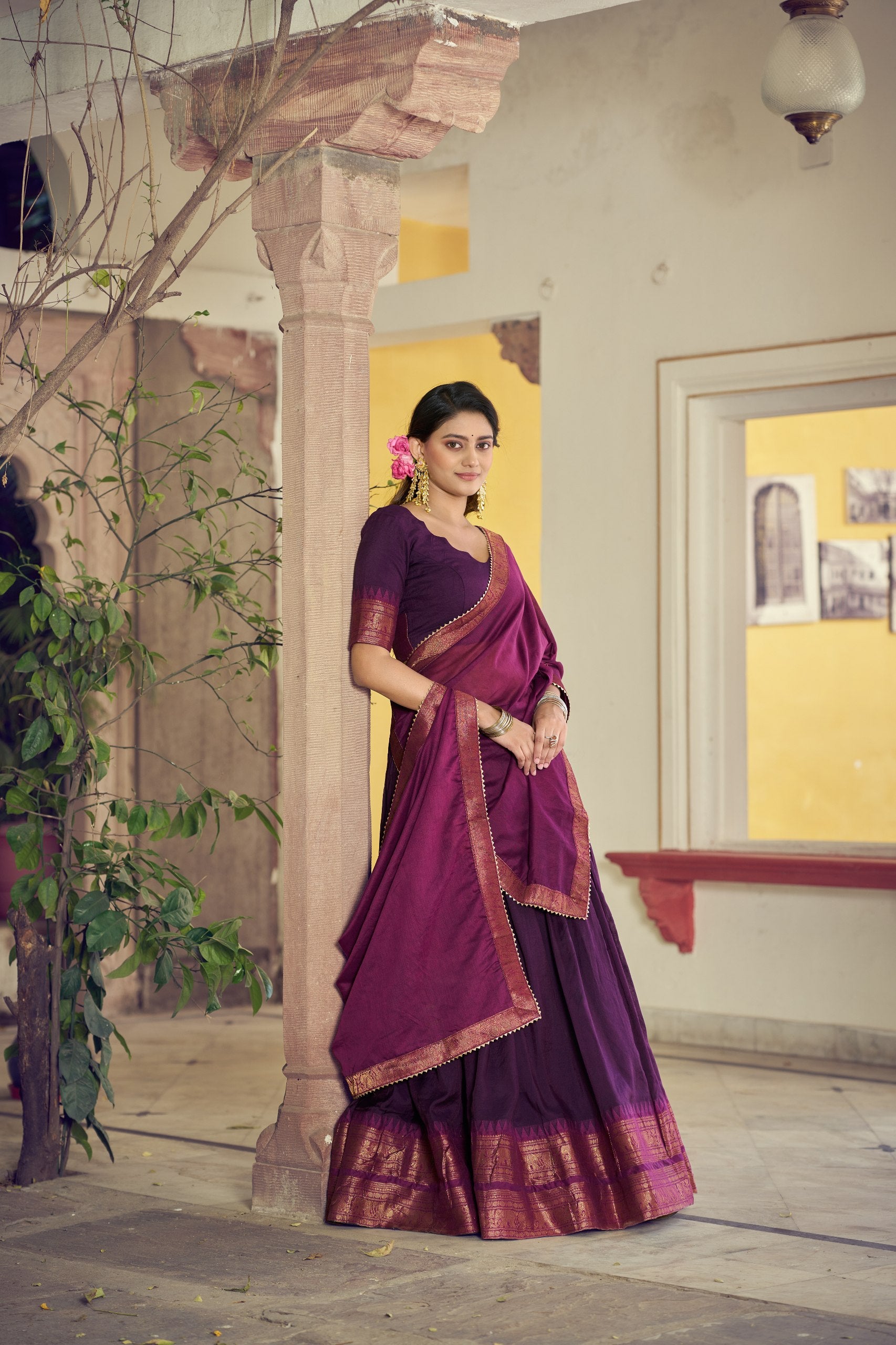Classic Poly Cotton Traditional Lehenga Choli Set
