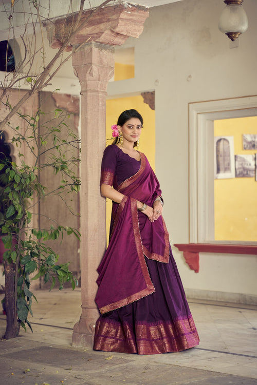 Classic Poly Cotton Traditional Lehenga Choli Set
