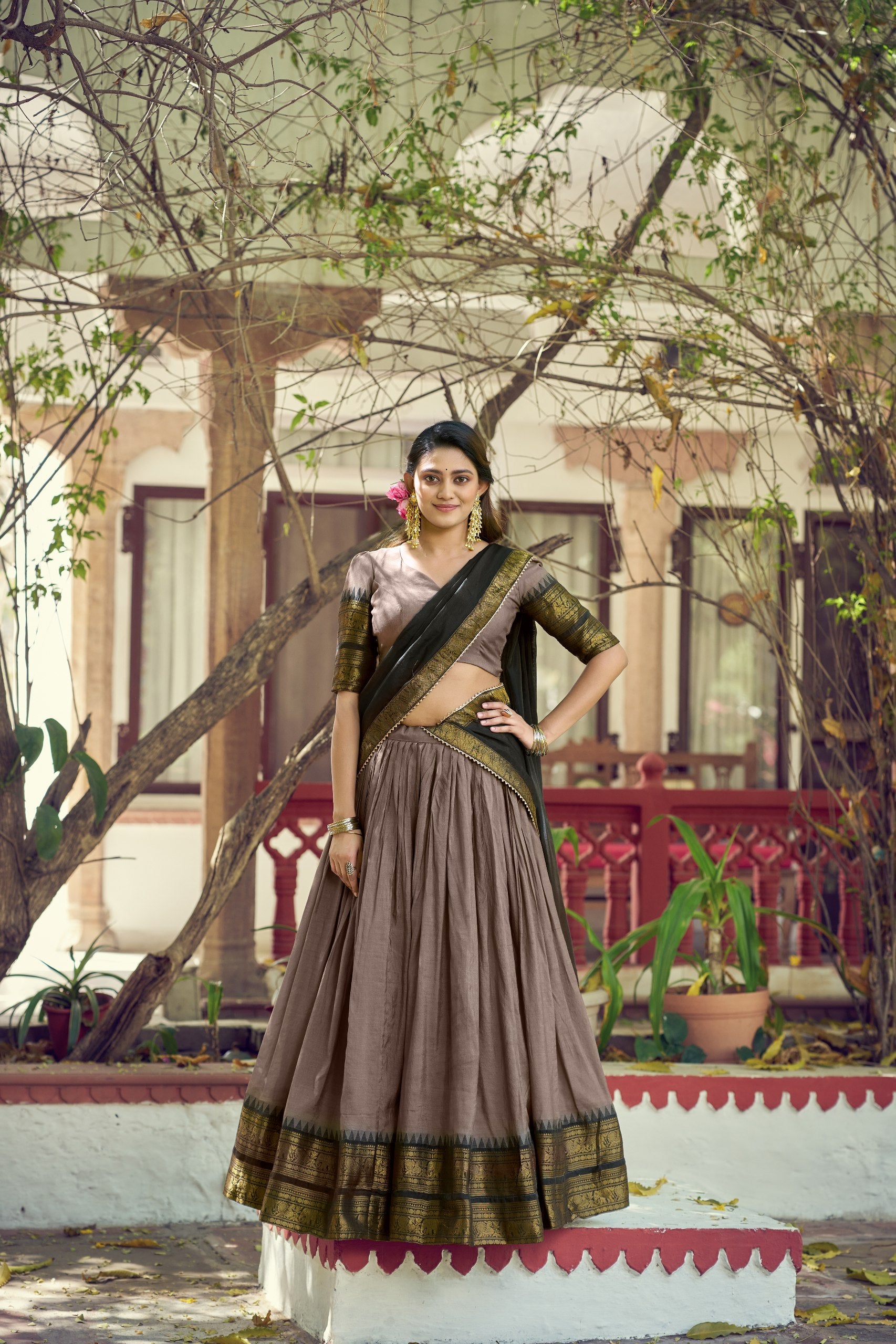Classic Poly Cotton Traditional Lehenga Choli Set
