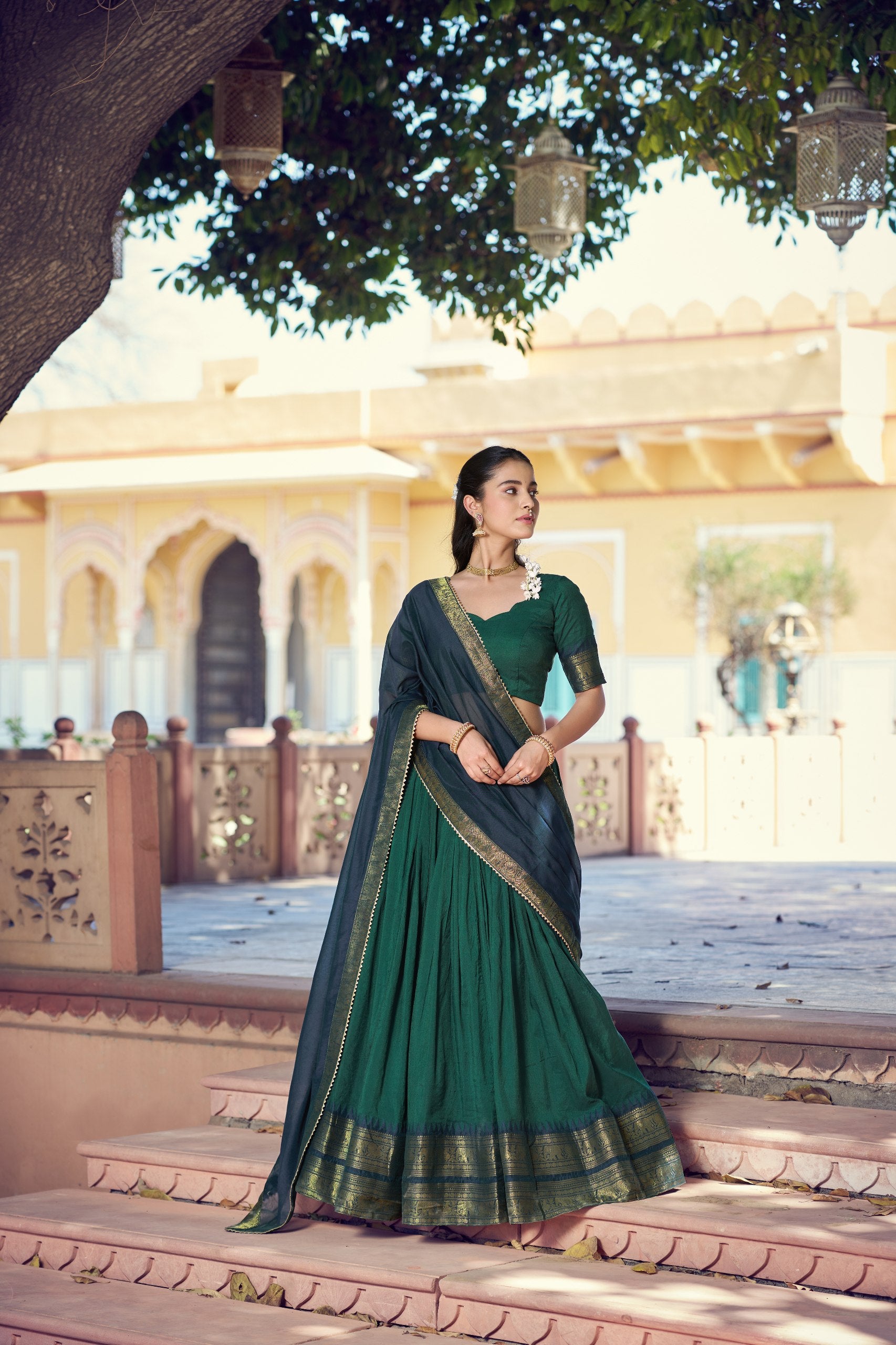 Classic Poly Cotton Traditional Lehenga Choli Set
