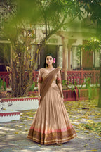 South Indian Poly Dyeable Zari Lehenga Set | Tulip Designer

