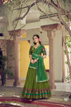 South Indian Poly Dyeable Zari Lehenga Set | Tulip Designer
